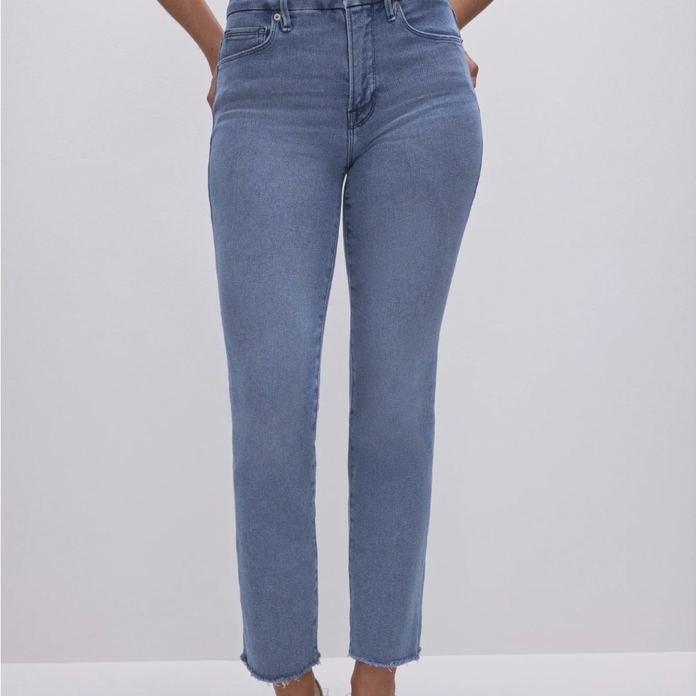 Good American Good Legs Straight Leg Jeans Size 10/30 Light Blue